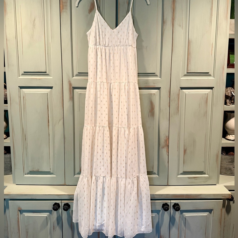 Express White Tiered Maxi Dress